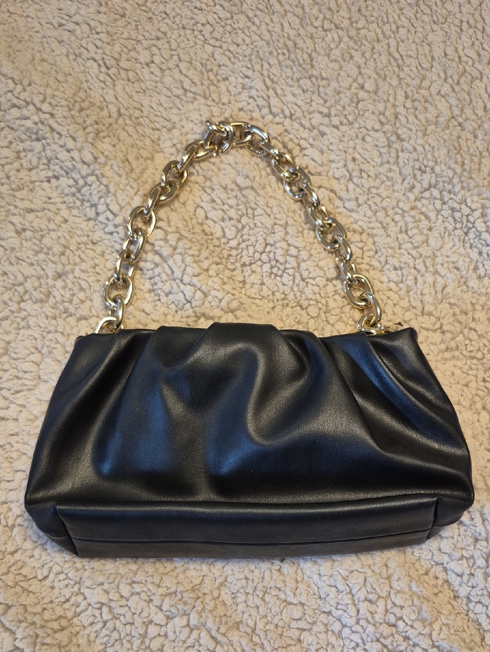 H&M Black Shoulder Bag with Gold Chain Strap